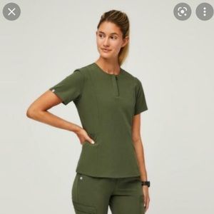 Figs Dark olive Hanley scrub top size L